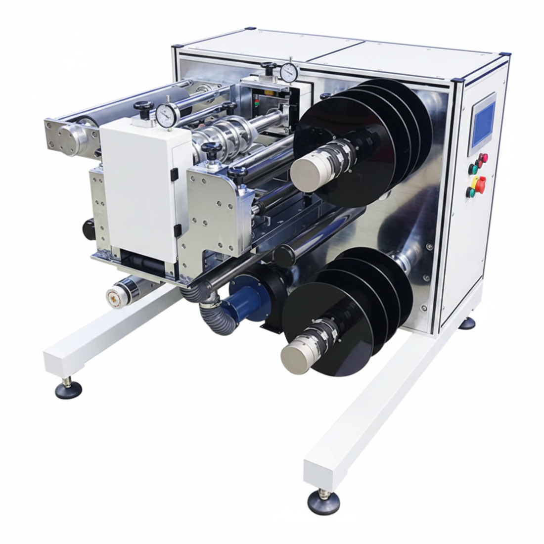 ECS-SM Roll-to-Roll Electrode & Foil Slitter for Multiple Strips (1-to-4) (W≤300 mm), ESMR2REFSMS