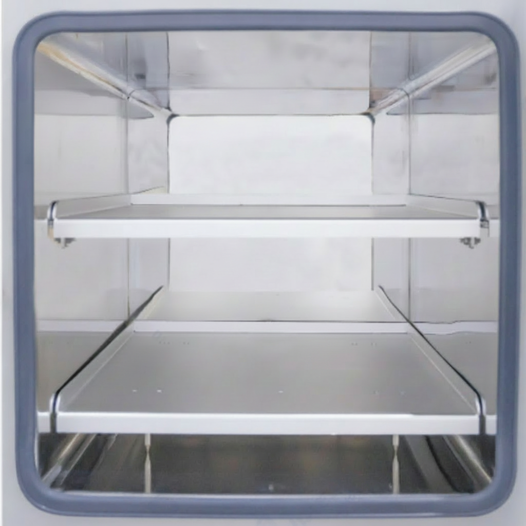 ECS-SS Dual Vacuum Oven (200°C, 2×50 L) for Battery Powder and Electrode Drying, ESSBPEDDVO
