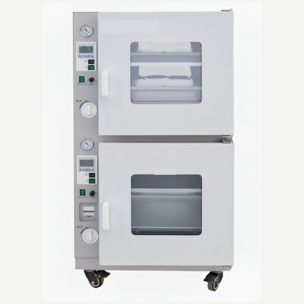 ECS-SS Dual Vacuum Oven (200°C, 2×50 L) for Battery Powder and Electrode Drying, ESSBPEDDVO