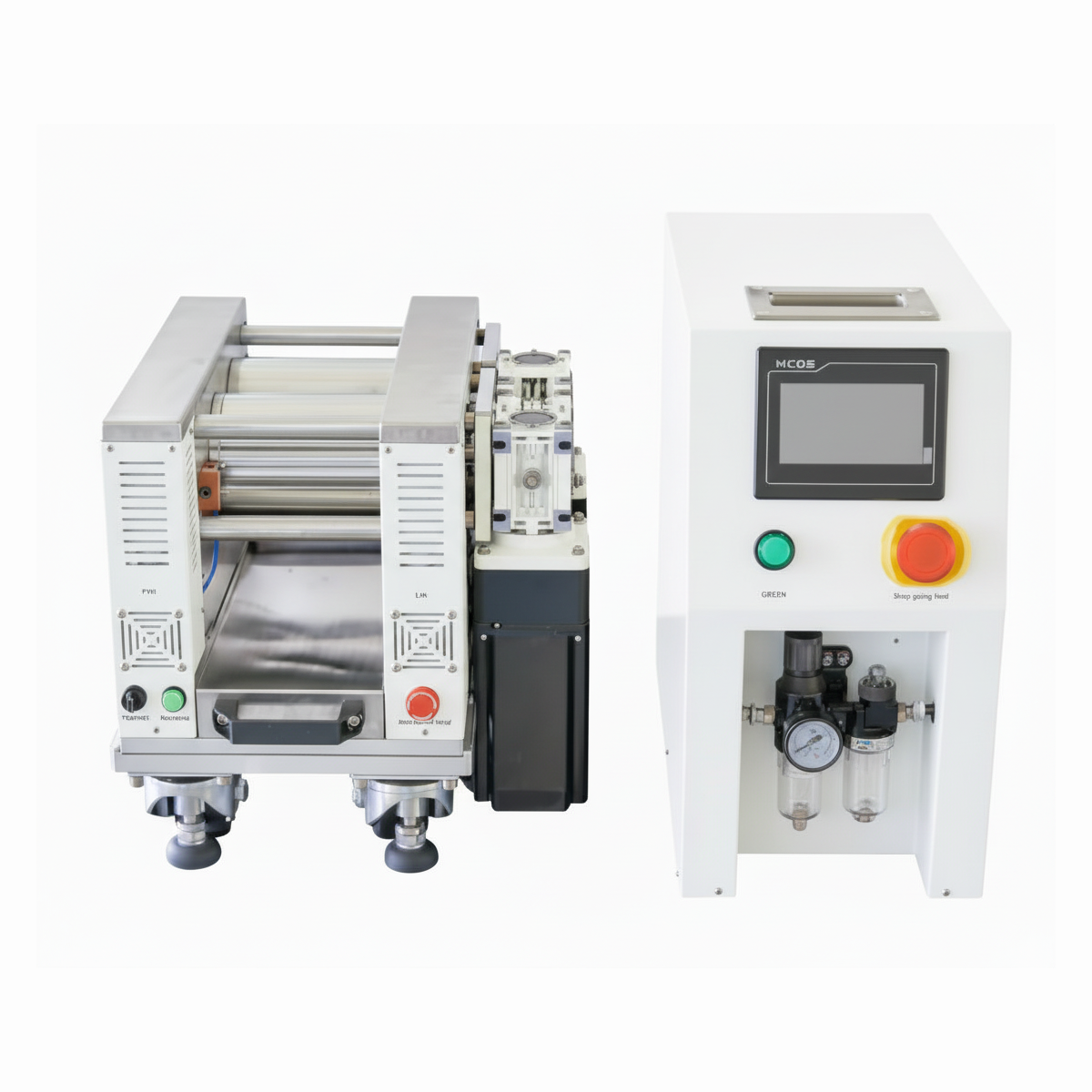 ECS-SS Hot Rolling Press (W=100mm, 120℃) with Asynchronous Rolling Speed for Dry Battery Electrode (DBE), ESSDBEHRPARS