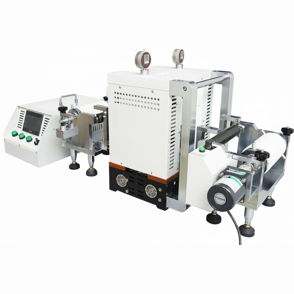 ECS-SS Gap-Control Hot Rolling Press (W130mm, 200℃) with Tension-Controller for Electrode Calendering (Ar-Glovebox Compatible), ESSECGCHRP