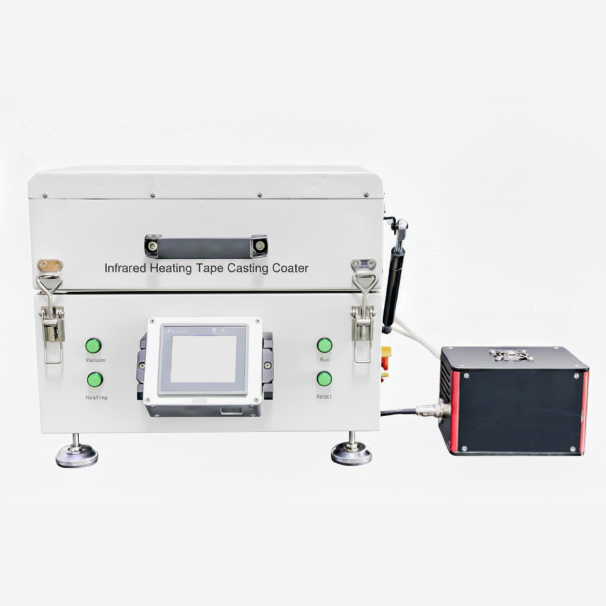 ECS-SS Multifunctional Tape Casting Coater (Doctor Blade, Slot Die, and Wire Rod) with Infrared Heating Cover (120℃) and Vacuum Bed (L230*W120 mm), ESSMTCCIHCVB