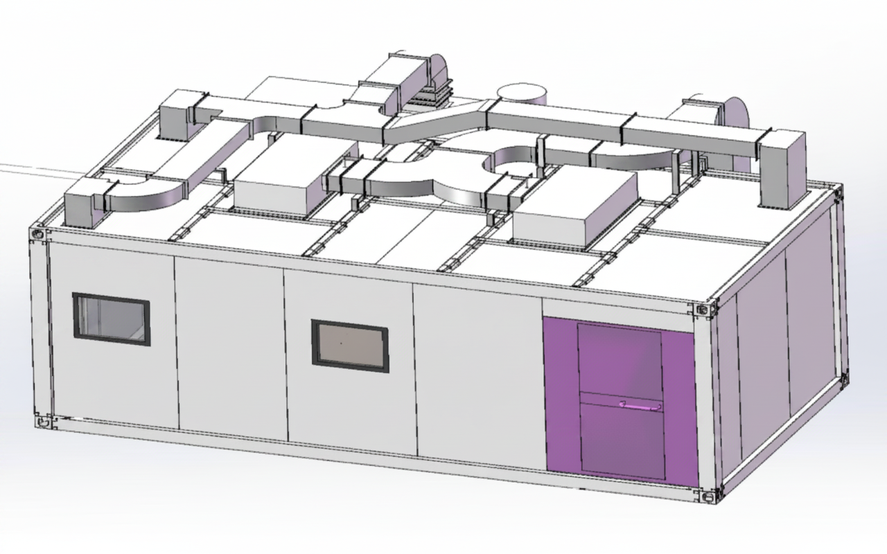 ECS-T Mini Industrial-Grade Dryroom (L8m*W3m*H2.2m, -40°C, Two Operator), ETMIGDR