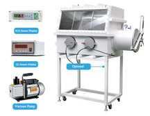 ECS-TR Economic Stainless Steel Vacuum Glovebox with Optional O2/H2O Sensors (~200 ppm) and Pressure Controller, ETRESSVGB