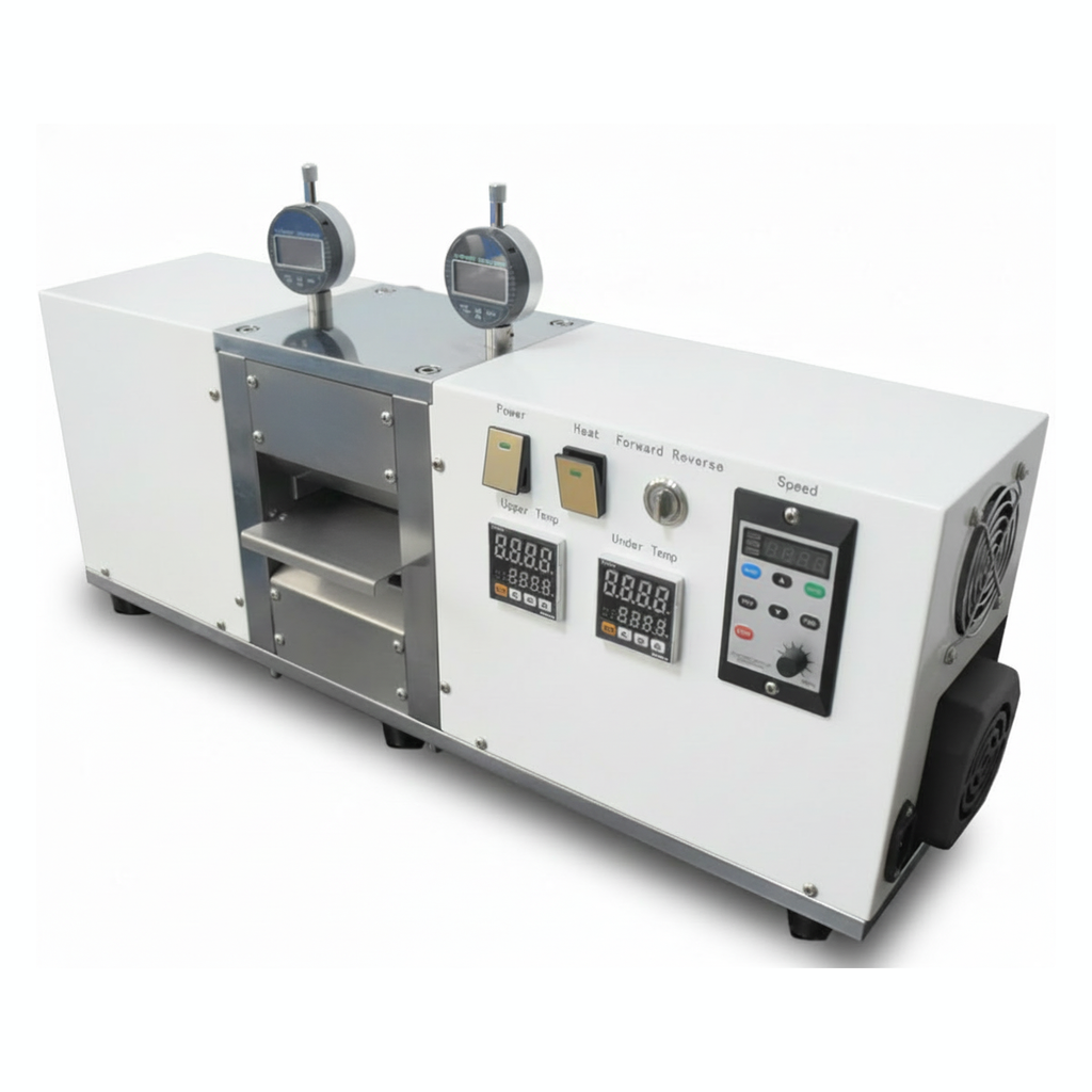 ECS-TS Gap-Control Hot Rolling Press (W100mm, 130°C) for Electrode Calendering, ETSECGCHRP