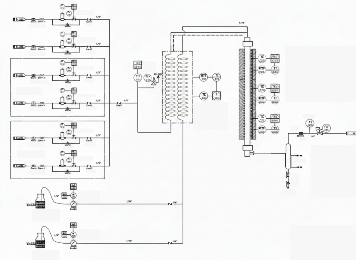 ECS-Y Mini Fixed Bed Reactor (Max. 900°C, 10 MPa) for Catalyst Evaluation, EYCEMFBR
